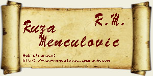 Ruža Menčulović vizit kartica